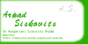 arpad siskovits business card