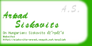 arpad siskovits business card